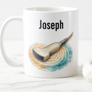 Sonography Probe Sound Waves Custom Text Coffee Mug