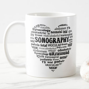 Sonography Speciality Black Heart Sonographer Gift Coffee Mug