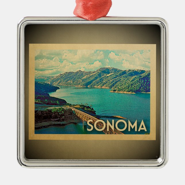 Sonoma California Ornament Vintage Travel (Front)