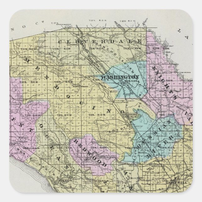 Sonoma County, California 18 Square Sticker (Front)