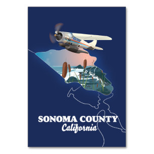Sonoma County California map Table Number