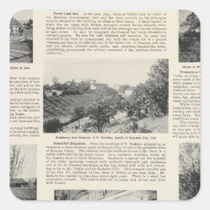 Sonoma Farms, California Square Sticker