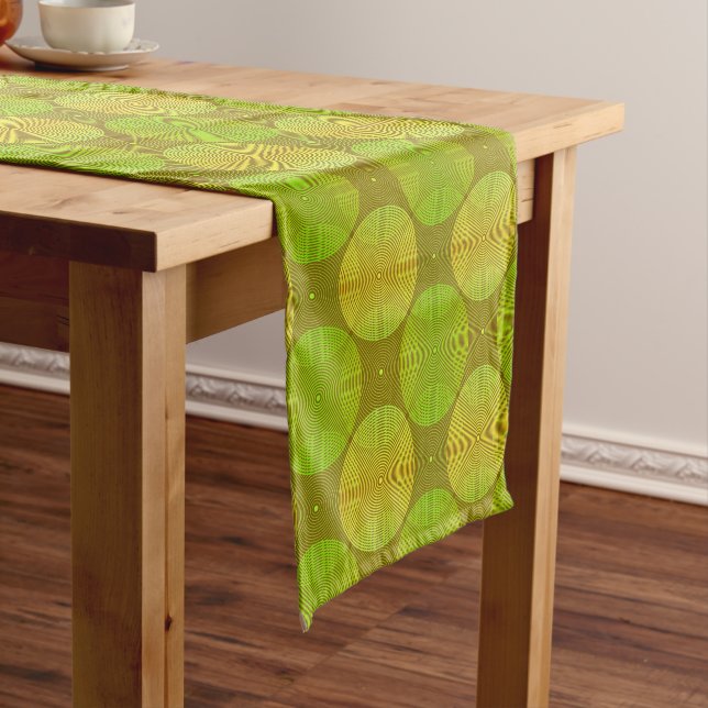 Sonoma Lime Green and Yellow Short Table Runner (In Situ)