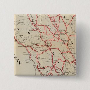 Sonoma, Marin, Lake, and Napa Counties 15 Cm Square Badge