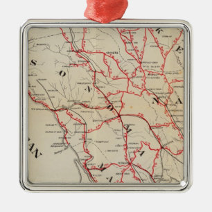 Sonoma, Marin, Lake, and Napa Counties Metal Ornament