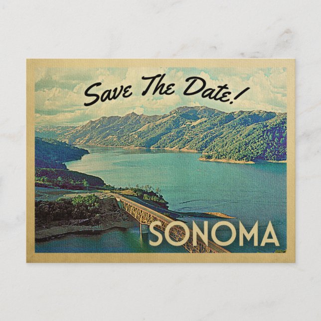 Sonoma Save The Date Vintage Postcards (Front)