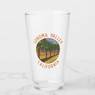 Sonoma Valley California Retro Distressed Circle Glass