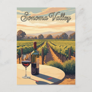 Sonoma Valley California Travel Postcard