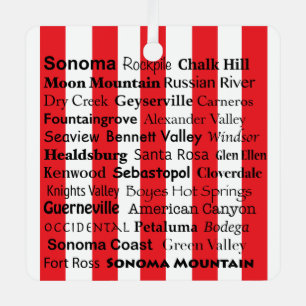 Sonoma Wine AVAs Ornament