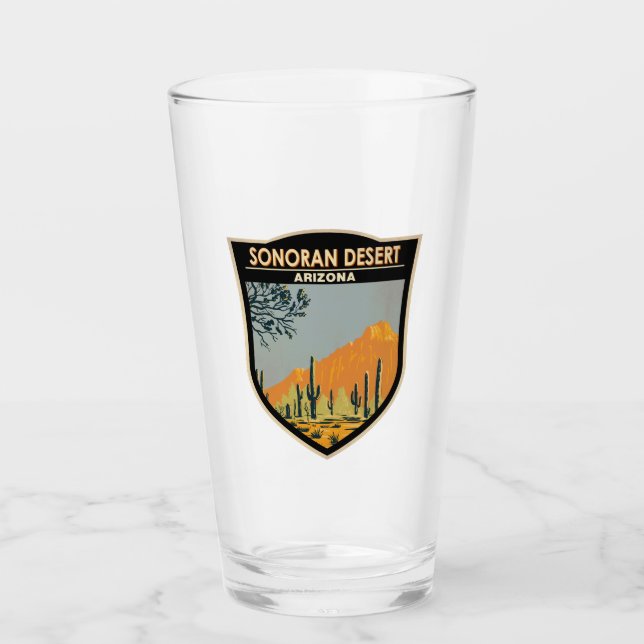 Sonoran Desert Arizona Vintage Art Glass (Front)