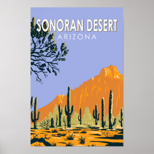 Sonoran Desert Arizona Vintage Art Poster