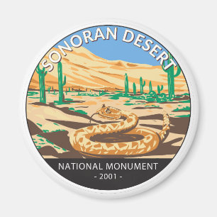 Sonoran Desert National Monument Snake Circle Magnet