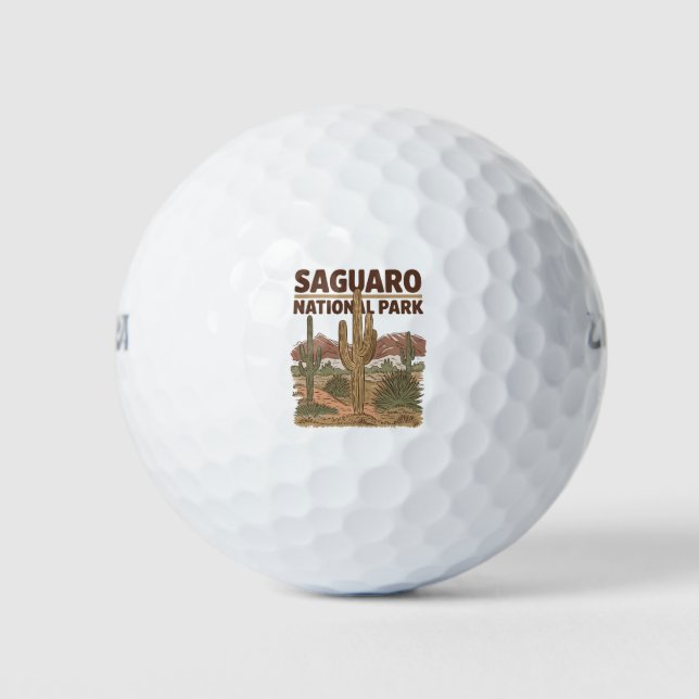 Sonoran Desert Saguaro National Park Golf Balls (Front)