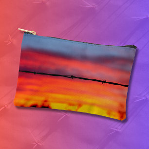 Sonoran Desert Sunset Barbed Wire Photo Accessory Pouch