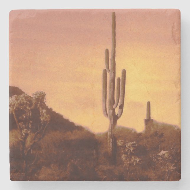 Sonoran sunset stone coaster (Front)