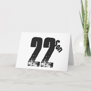 Son's 22nd birthday, white and black. card