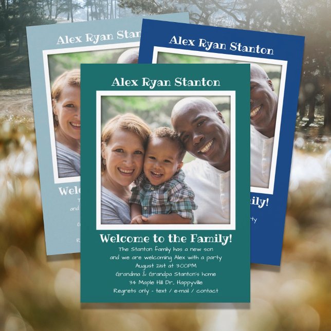 Sons Adoption Photo Party Invitation Template (Creator Uploaded)