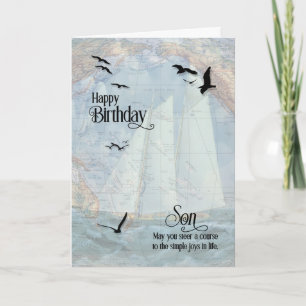 Son's Birthday Nautical Vintage Sailboat Card