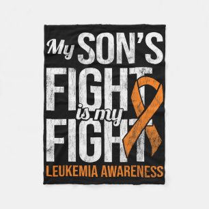 Son's Fight My Fight Leukaemia Awareness Leukaemia Fleece Blanket