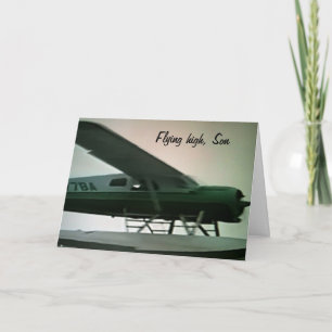 SON'S GRADUATION-FLYING HIGH SON CARD
