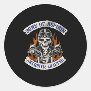 Sons Of Asrin Arthritis Chapter Men Women Funny Bi Classic Round Sticker