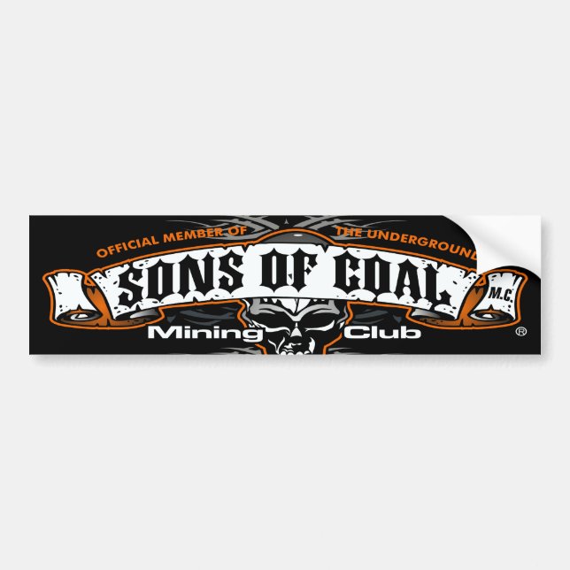 SONS OF COAL MINING CLUB BUMPER STICKER (Front)