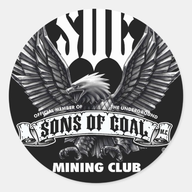 SONS OF COAL MINING CLUB CLASSIC ROUND STICKER (Front)