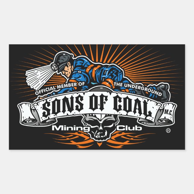 SONS OF COAL MINING CLUB RECTANGULAR STICKER (Front)