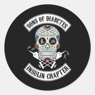 Sons Of Diabetes Insulin Chapter Skull Diabetes Aw Classic Round Sticker