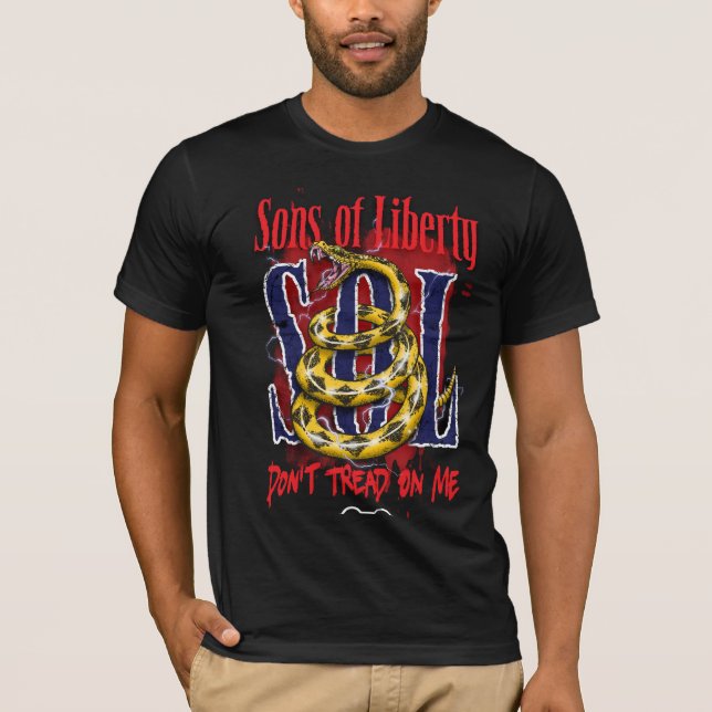 Sons of Liberty DON'T TREAD ON ME dark men's tee (Front)