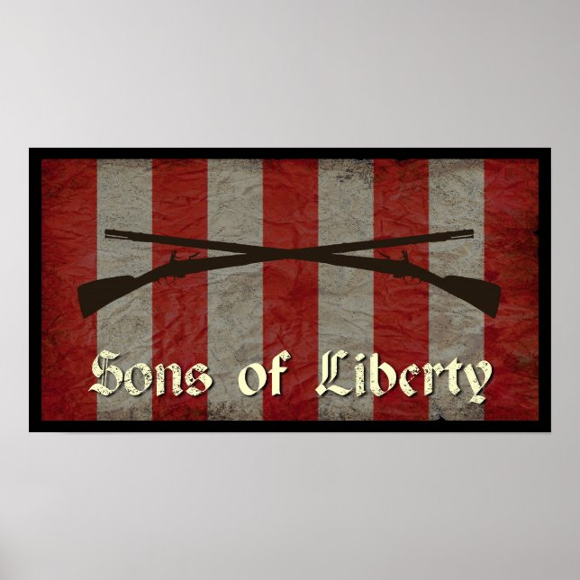 Sons of Liberty Flag with Two Muskets Poster (Front)
