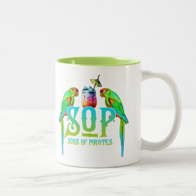 Sons Of Pirates Parrot Two-Tone Coffee Mug (Right)