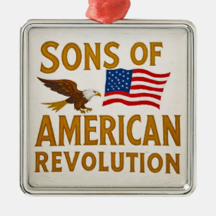 Sons of the American Revolution SAR eagle USA Metal Ornament