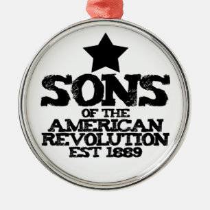 Sons of the American Revolution SAR est 1889 USA Metal Ornament
