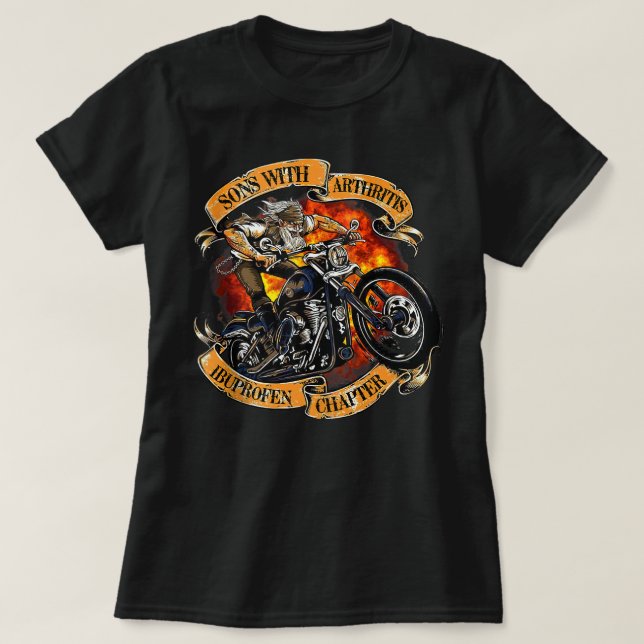 Sons With Arthritis Ibuprofen Chapter Motorcycle T T-Shirt (Design Front)