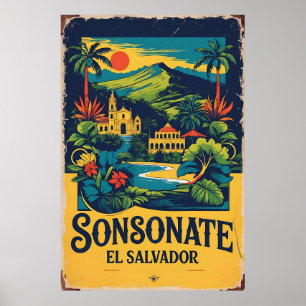 Sonsonate El Salvador Vintage Poster