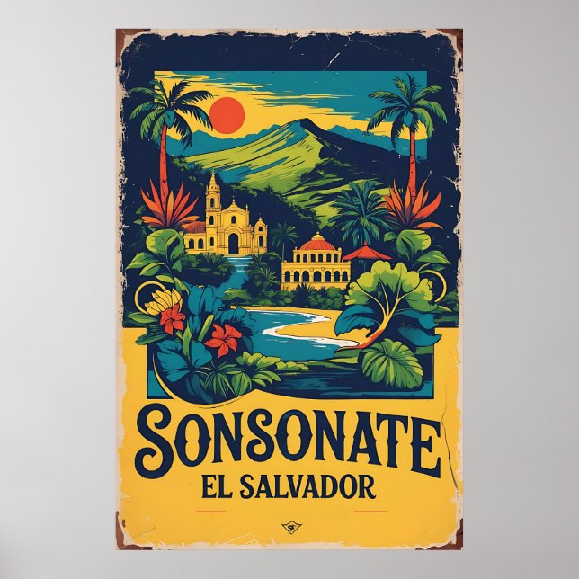 Sonsonate El Salvador Vintage Poster (Front)