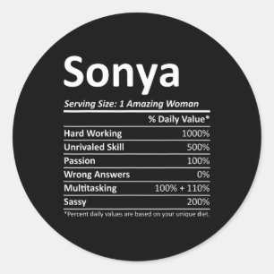 Sonya Nutrition Personalised Name Funny Christmas Classic Round Sticker