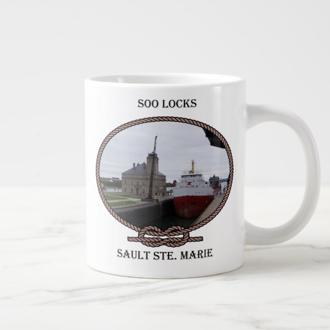 Soo Locks rope jumbo mug (Right)