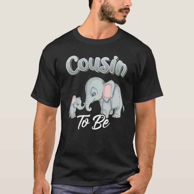 Soon Cousin To Be Elephants For Baby Shower Gender T-Shirt (Front)