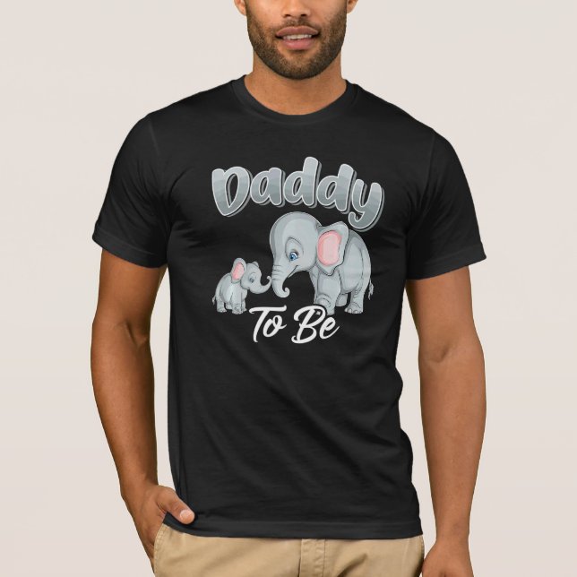Soon Daddy To Be Elephants For Baby Shower Gender  T-Shirt (Front)