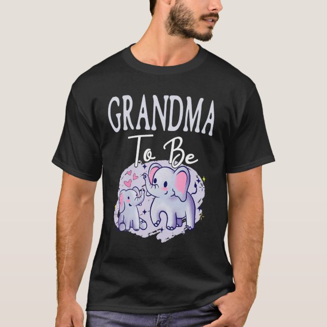 Soon Grandma To Be Elephants For Baby Shower Gende T-Shirt (Front)