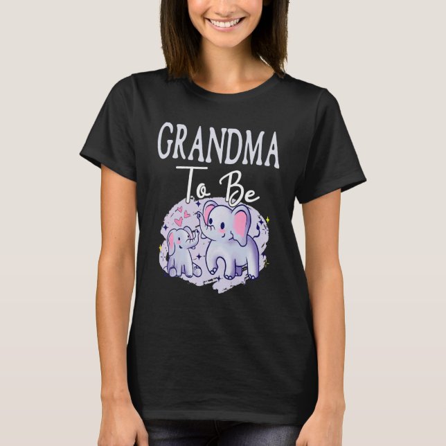 Soon Grandma To Be Elephants For Baby Shower Gende T-Shirt (Front)