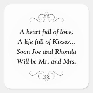 Soon Mr. and Mrs. Square Sticker