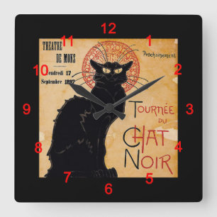 “Soon, the Black Cat Tour by Rodolphe Salis” Square Wall Clock
