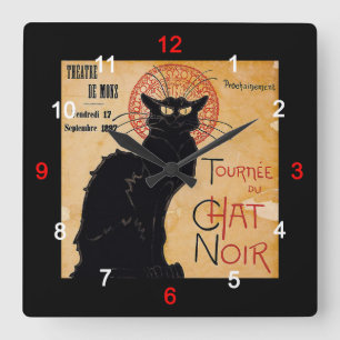 “Soon, the Black Cat Tour by Rodolphe Salis” Square Wall Clock