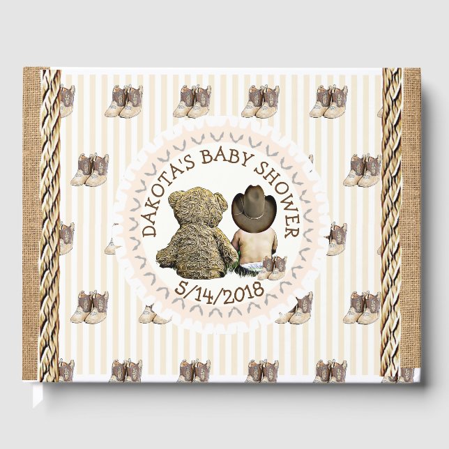 Soon to b Lil "Cowboy Baby Shower Guestbook (Front)