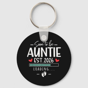 Soon To Be Auntie Est 2026 - 1st Baby Announcement Key Ring