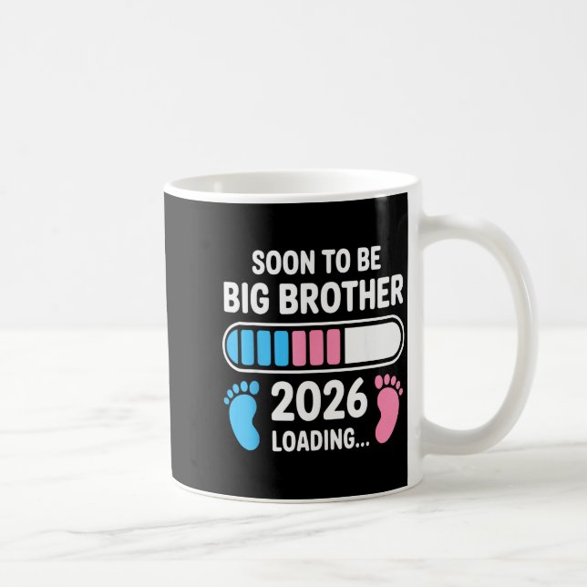 Soon To Be Big Brother 2026 New First Time Brother Coffee Mug (Right)