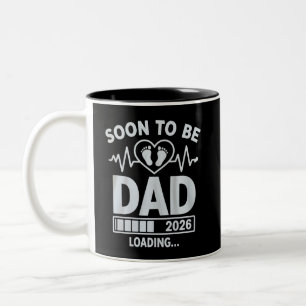 Soon to Be Dad 2026 Loading Pregnancy Announcement Two-Tone Coffee Mug